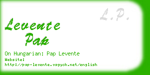 levente pap business card